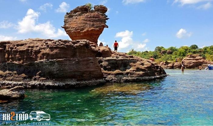 Swimming in the clear waters of Hon Gam Ghi, Phu Quoc