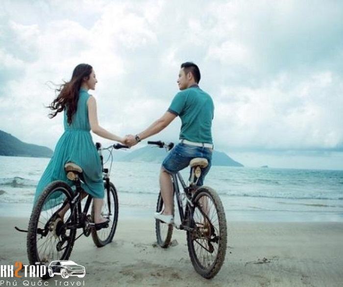 Cycling along Long Beach, Phu Quoc